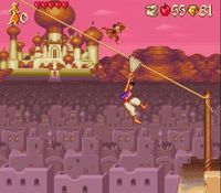 une photo d'Ã©cran de Aladdin sur Nintendo Super Nes